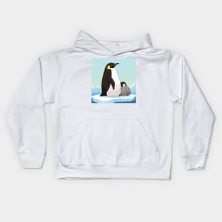 Family of penguins in cartoon style. Penguin character design. vector illustration Kids Hoodie